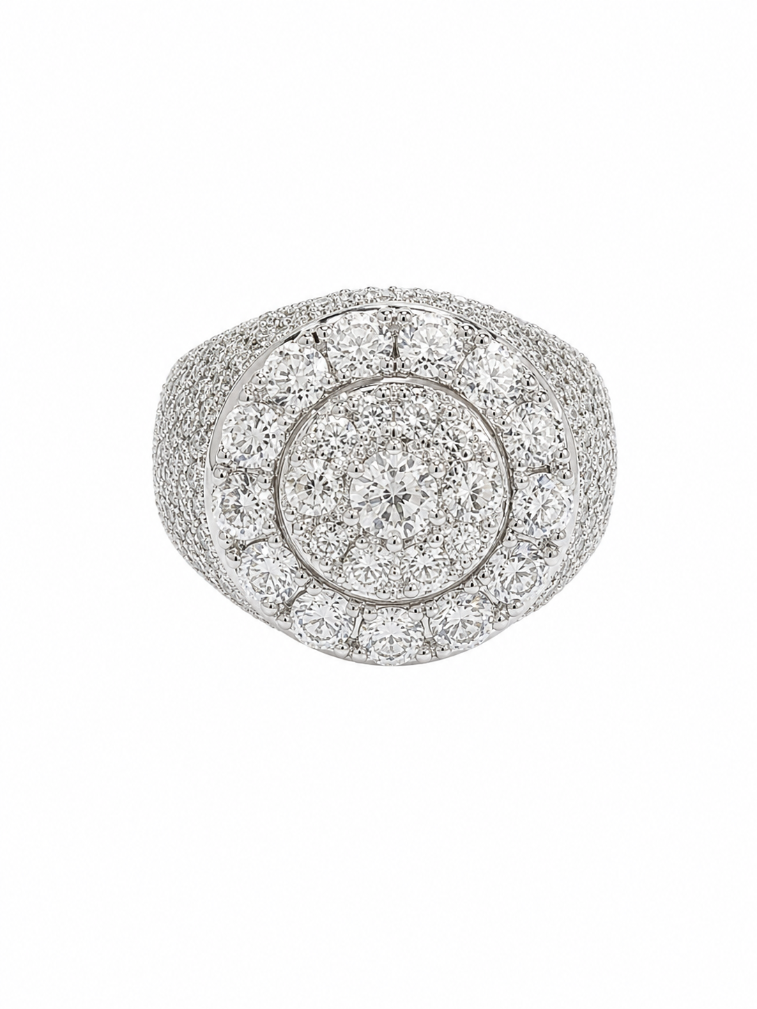14K Gold Lab Diamond Round Cluster Halo Ring – 6.59 CTW VVS/D