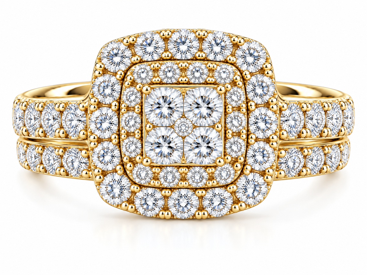 4.31 CTW 14K Natural Diamond VS/G Engagement Ring with Wedding Band
