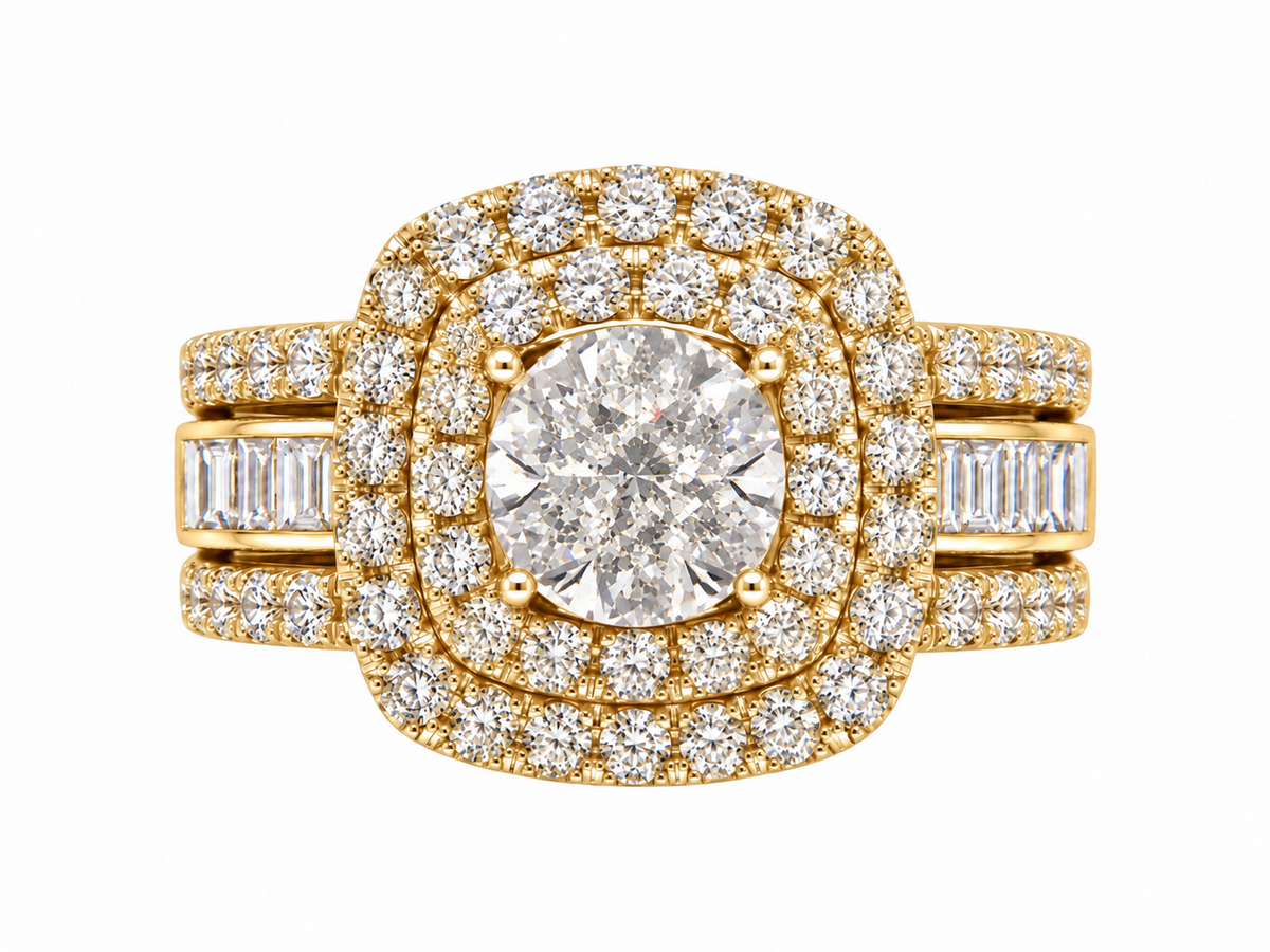 2.17 CTW 14K Diamond Halo Engagement Ring