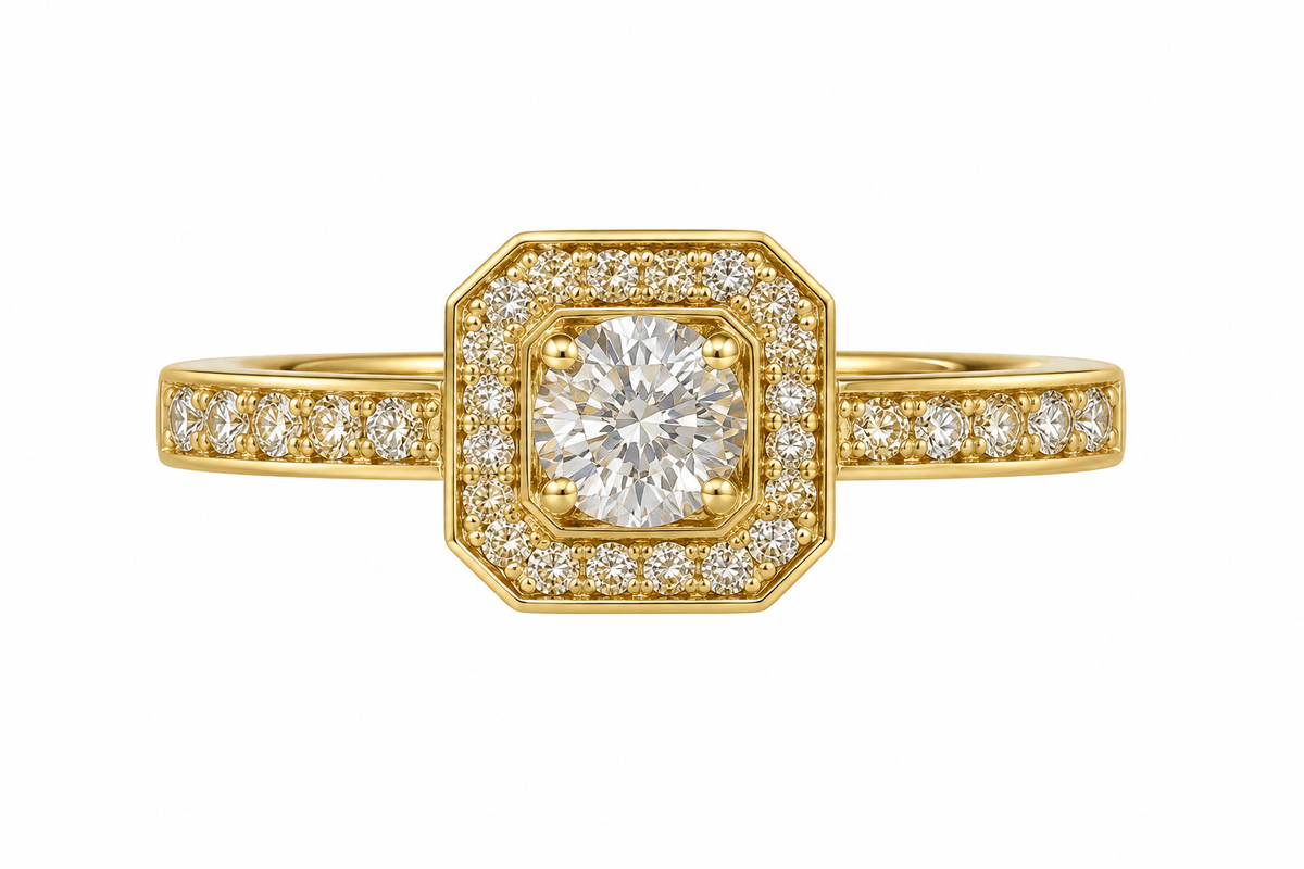 0.86 CTW 14K Natural Diamond Halo Engagement Ring