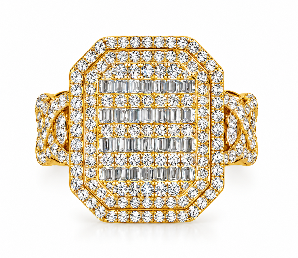 2.00 CTW 10K White Gold Natural Diamond Multi-Row Halo Ring