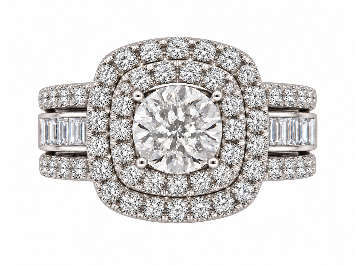 2.17 CTW 14K Diamond Halo Engagement Ring