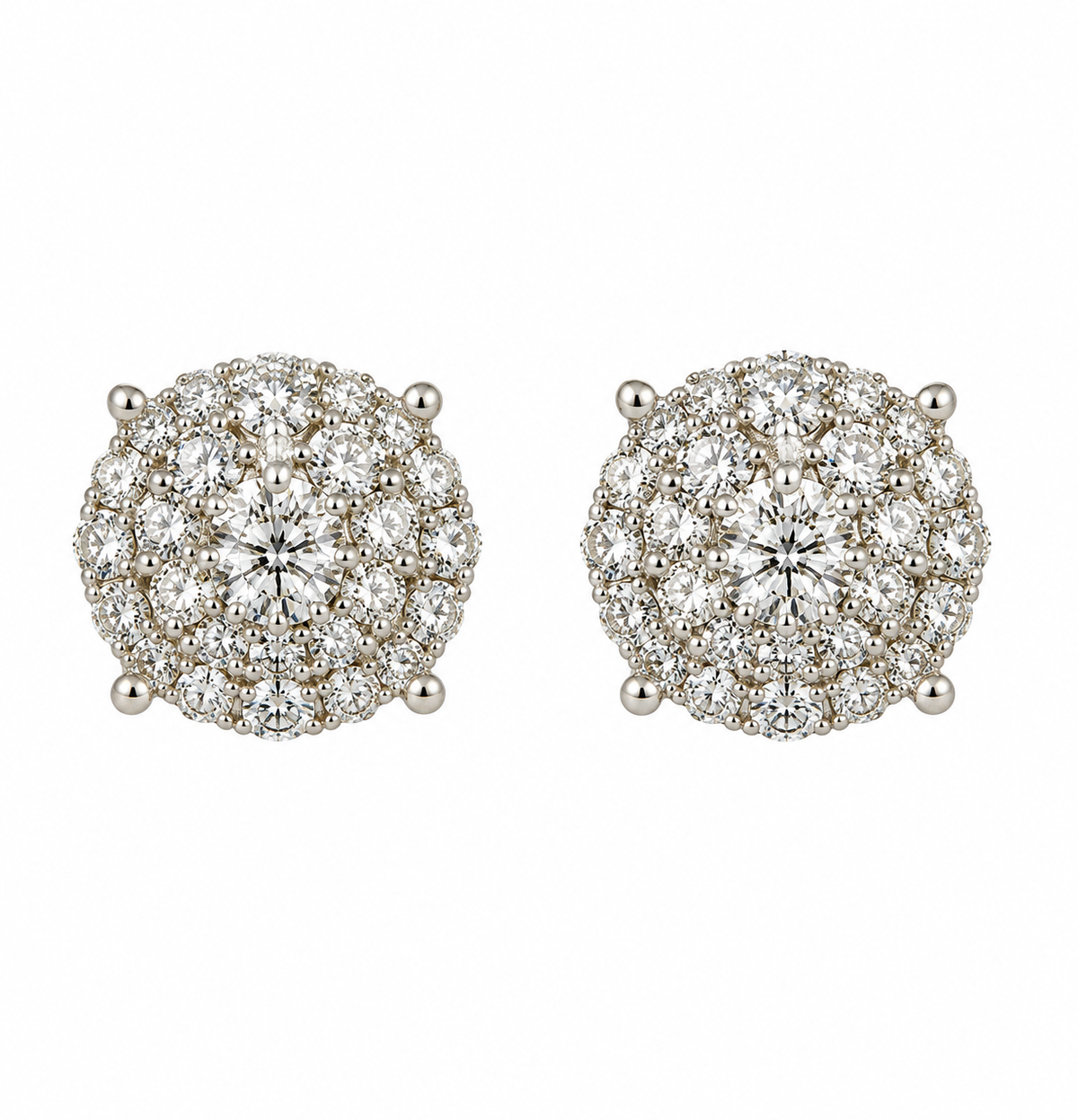1.16 CTW 14K White Gold Natural Diamond Stud Earrings