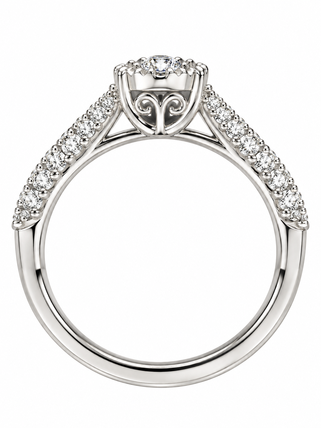 0.73 CTW 14K Diamond Halo Engagement Ring