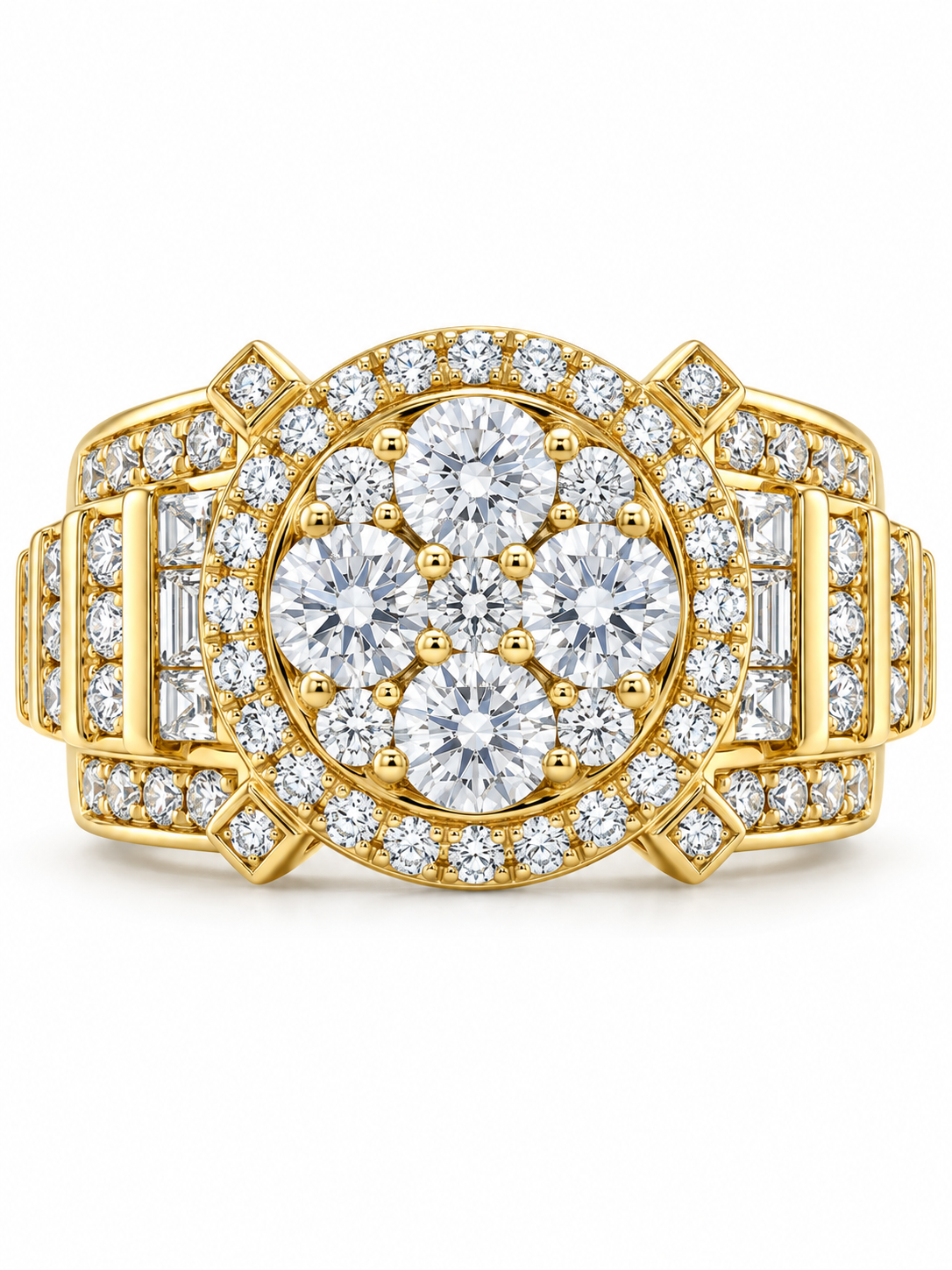 4.25 CTW 14K Natural Diamond Multi-Stone Engagement Ring