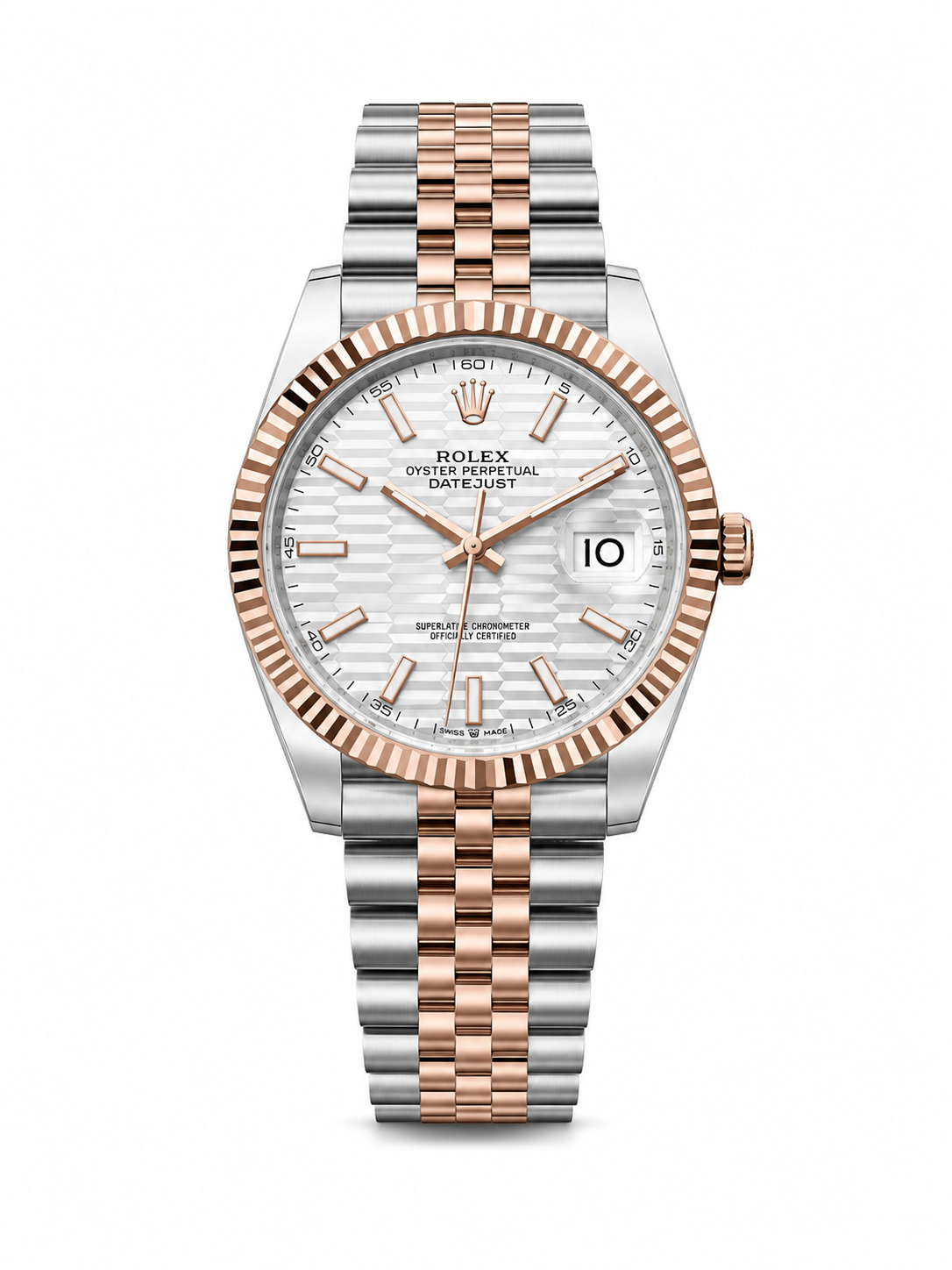 Rolex Datejust 41mm Two-Tone 18K Rose Gold & Oystersteel White Motif Dial 126331