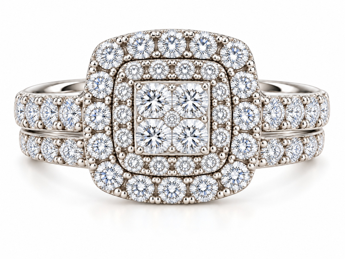 4.31 CTW 14K Natural Diamond VS/G Engagement Ring with Wedding Band