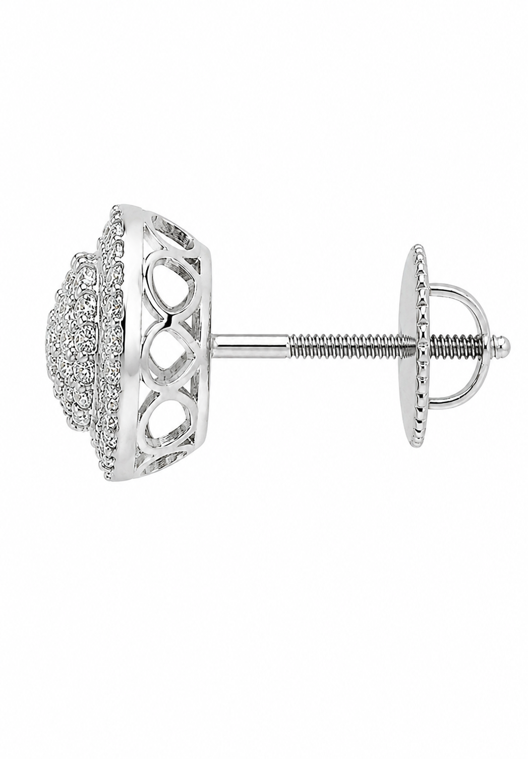 2.23 CTW Natural Diamond Cluster Screw Back Earrings in 14K Gold