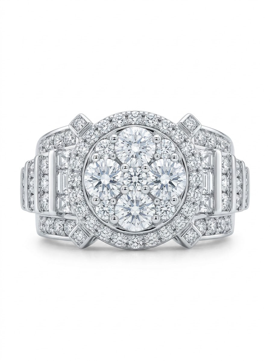 4.25 CTW 14K Natural Diamond Multi-Stone Engagement Ring