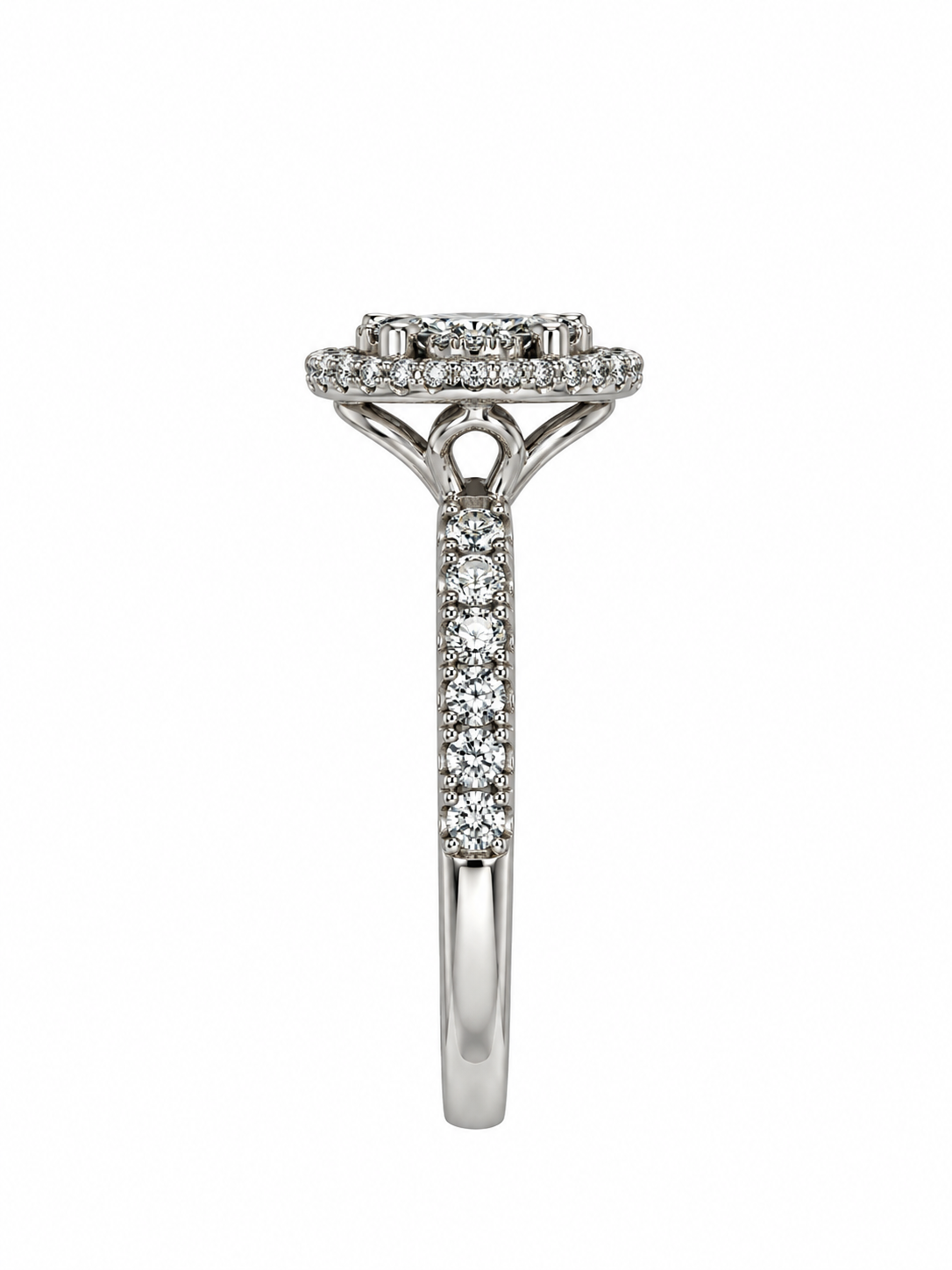 1.40 CTW 14K White Gold Natural Diamond Oval Halo Cluster Engagement Ring
